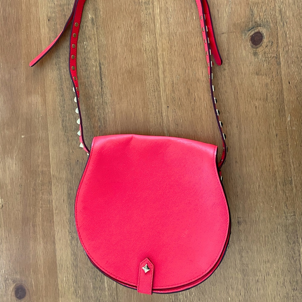 Rebecca Minkoff Skylar crossbody handbag in orange/red
